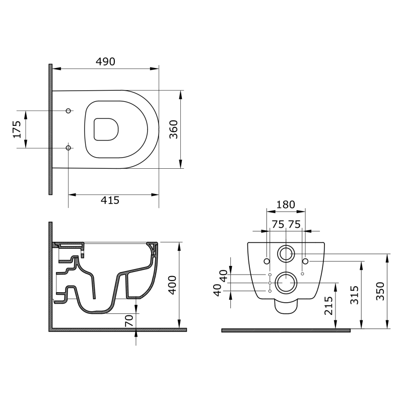 VITONDO S Dusch-WC Paket 2