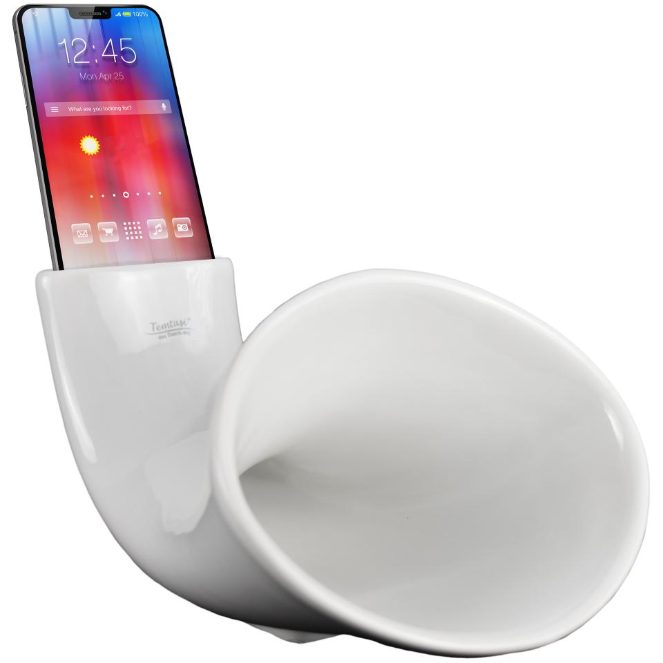 TEMTASI MEGAFON Mini Handylautsprecher weiß