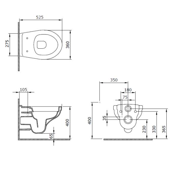 Kompakte Handbrause mit Wellschlauch