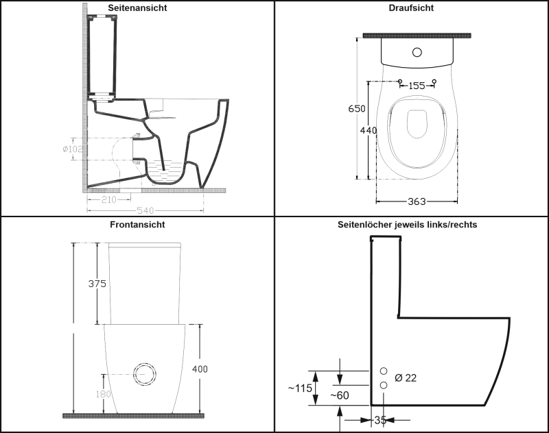 SENTIMENTI BTW Stand-Dusch-WC Paket 1